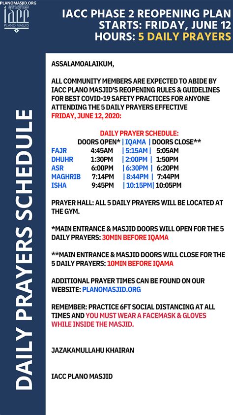Iacc prayer times - Today Prayer Times in Charlotte(NC), North Carolina United States are Fajar Prayer Time 06:18 AM, Dhuhur Prayer Time 01:10 PM, Asr Prayer Time 04:24 PM, Maghrib Prayer Time 06:53 PM & Isha Prayer Prayer Time 08:02 PM. Get a reliable source of Charlotte(NC) Athan (Azan) and Namaz times with weekly Salat timings and monthly Salah timetable of Charlotte(NC). مواقيت الصلاة